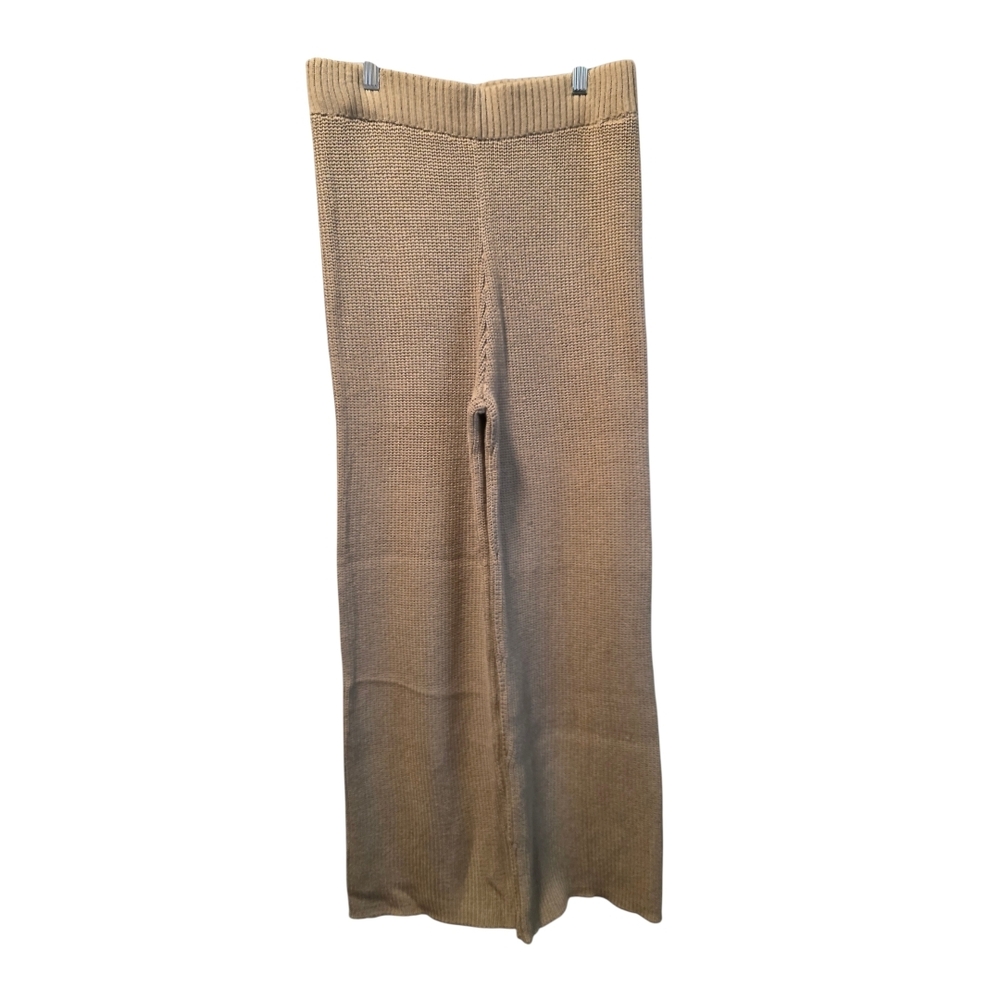 Blu Pepper Beige Wide Leg Knit Trousers